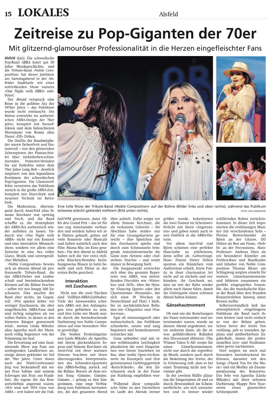 ABBA Presse Zeitung Alsfeld