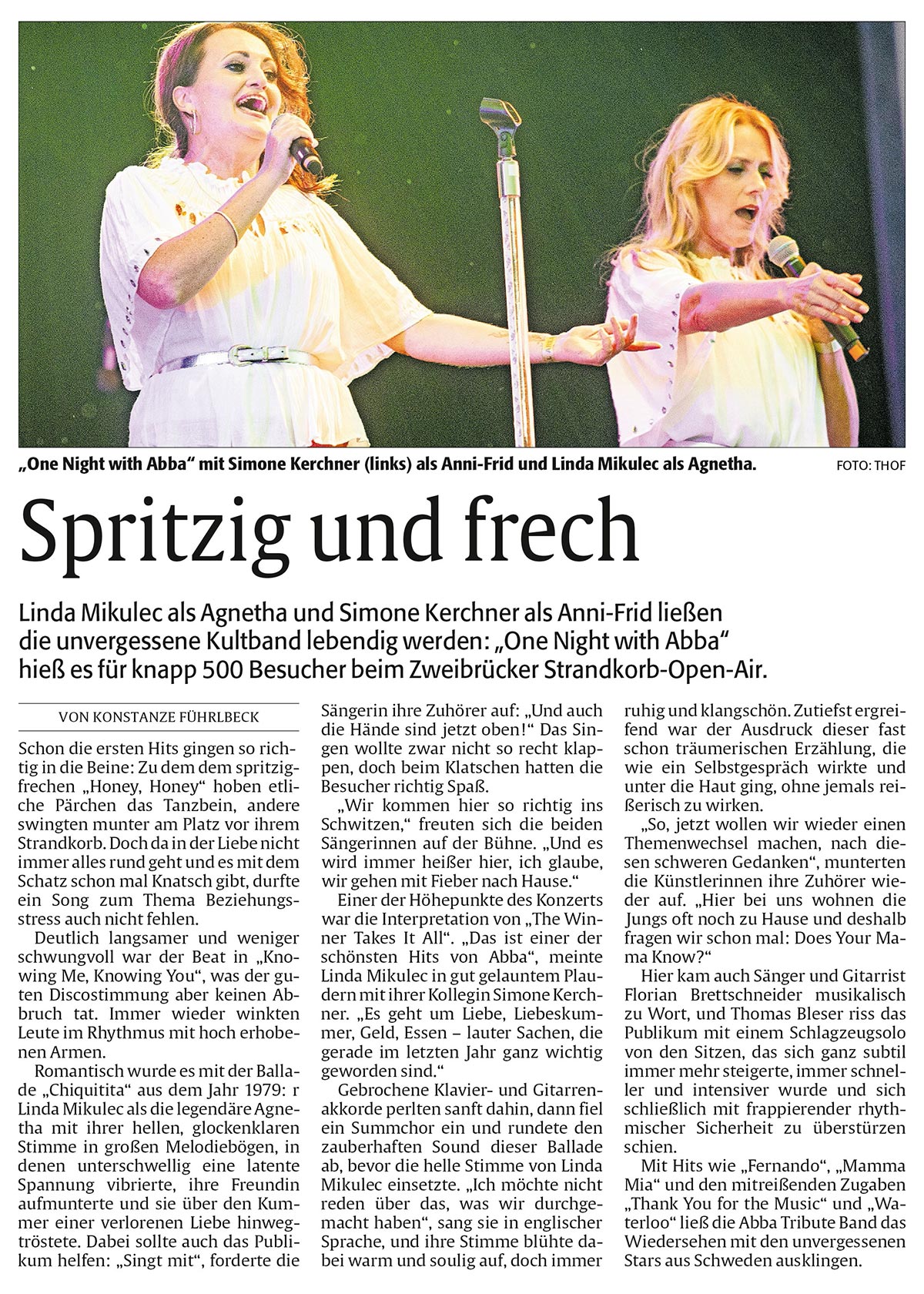 One Night with Abba Pressebericht
